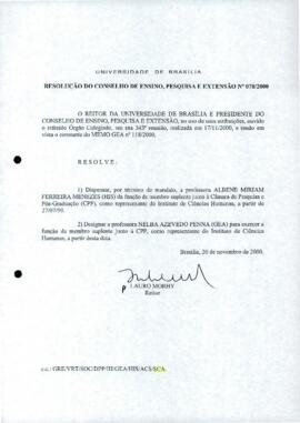 Resolução do Conselho de Ensino, Pesquisa e Extensão nº 0078/2000