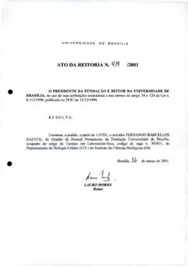 Ato da Reitoria nº 0414/2001