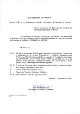 Resolução do Conselho de Ensino, Pesquisa e Extensão nº 0018/2009
