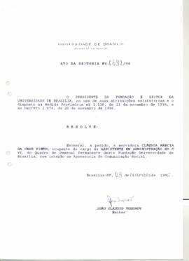 Ato da Reitoria nº 1692/1996