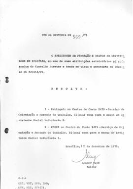 Ato da Reitoria nº 0869/1975