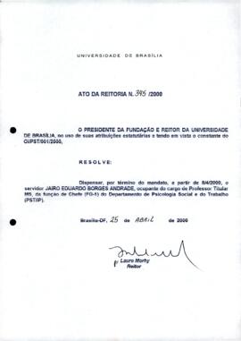 Ato da Reitoria nº 0345/2000