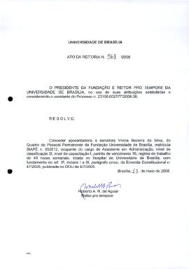 Ato da Reitoria nº 0568/2008