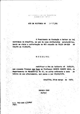 Ato da Reitoria nº 0148/1975