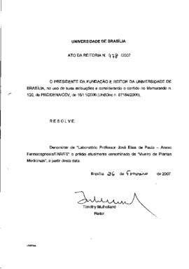 Ato da Reitoria nº 0478/2007