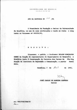 Ato da Reitoria nº 0047/1981