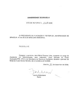 Ato da Reitoria nº 2128/2006