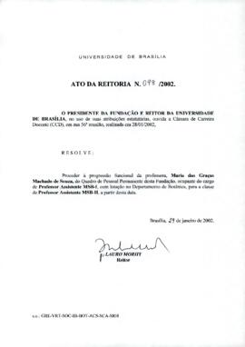 Ato da Reitoria nº 0098/2002