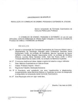 Resolução do Conselho de Ensino, Pesquisa e Extensão nº 0272/2009
