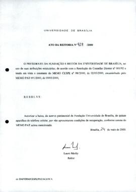 Ato da Reitoria nº 0428/2000