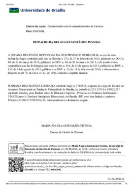 Despacho da Decana de Gestão de Pessoas (2016-10-18)