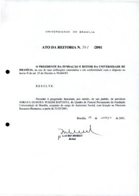 Ato da Reitoria nº 0382/2001