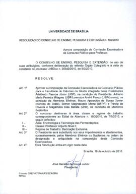 Resolução do Conselho de Ensino, Pesquisa e Extensão nº 0192/2010