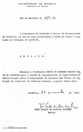 Ato da Reitoria nº 0119/1982