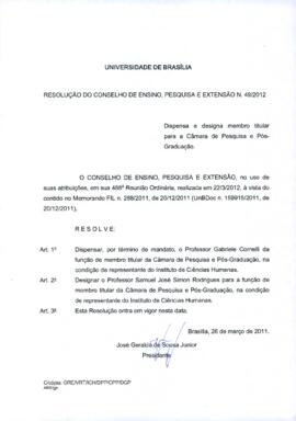 Resolução do Conselho de Ensino, Pesquisa e Extensão nº 0049/2012