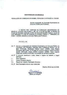 Resolução do Conselho de Ensino, Pesquisa e Extensão nº 0076/2008