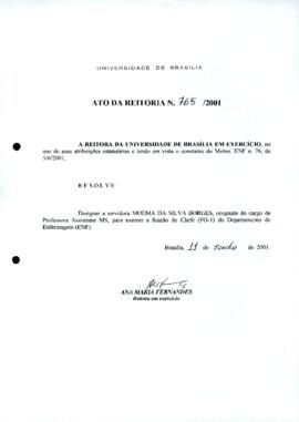 Ato da Reitoria nº 0765/2001