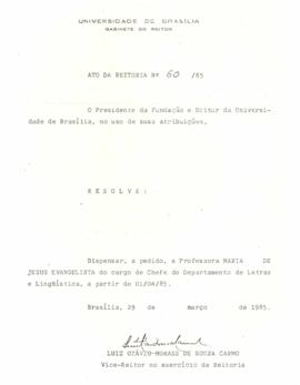 Ato da Reitoria nº 0060/1985