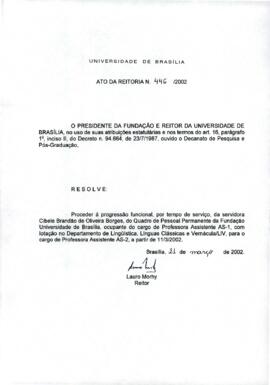 Ato da Reitoria nº 0446/2002