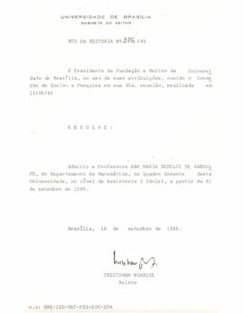 Ato da Reitoria nº 0286/1985