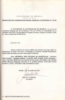 Resolução do Conselho de Ensino, Pesquisa e Extensão nº 0158/1996