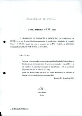 Ato da Reitoria nº 0244/2000