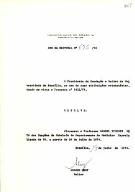 Ato da Reitoria nº 0675/1974