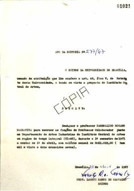 Ato da Reitoria nº 0277/1967