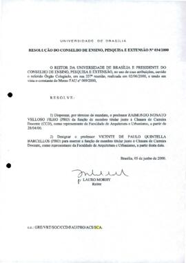 Resolução do Conselho de Ensino, Pesquisa e Extensão nº 0034/2000