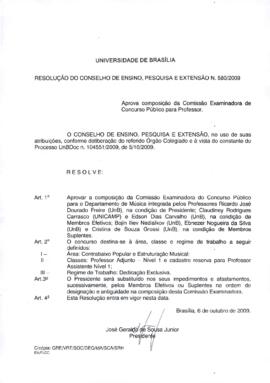 Resolução do Conselho de Ensino, Pesquisa e Extensão nº 0580/2009