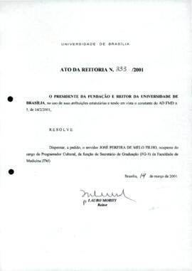 Ato da Reitoria nº 0333/2001