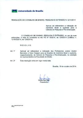 Resolução do Conselho de Ensino, Pesquisa e Extensão nº 0214/2014