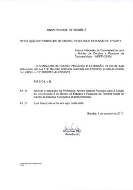 Resolução do Conselho de Ensino, Pesquisa e Extensão nº 0179/2013