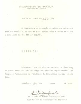 Ato da Reitoria nº 0129/1985