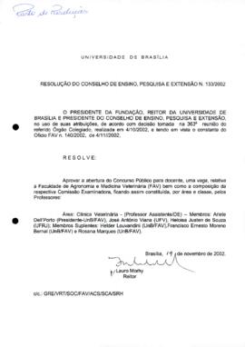 Resolução do Conselho de Ensino, Pesquisa e Extensão nº 0133/2002