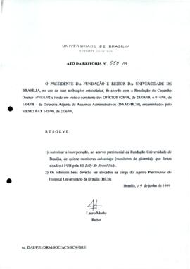 Ato da Reitoria nº 0550/1999