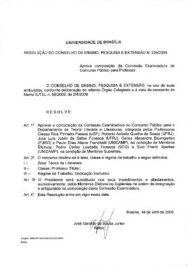 Resolução do Conselho de Ensino, Pesquisa e Extensão nº 0226/2009