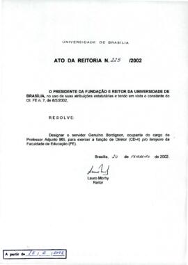 Ato da Reitoria nº 0225/2002