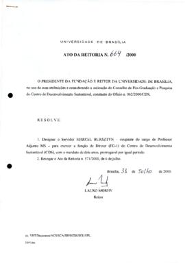 Ato da Reitoria nº 0664/2000