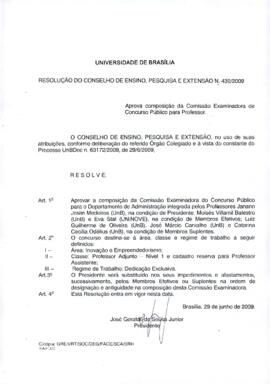 Resolução do Conselho de Ensino, Pesquisa e Extensão nº 0430/2009