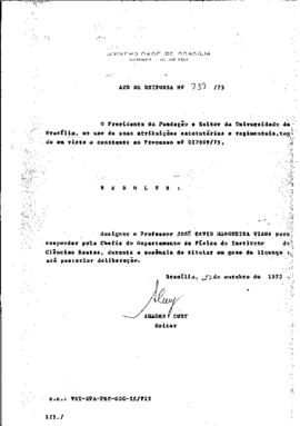 Ato da Reitoria nº 0739/1975