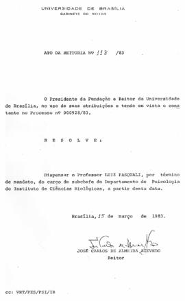 Ato da Reitoria nº 0118/1983