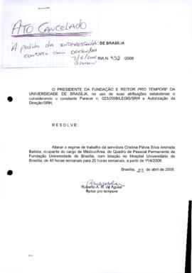 Ato da Reitoria nº 0452/2008