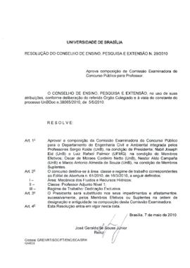 Resolução do Conselho de Ensino, Pesquisa e Extensão nº 0028/2010