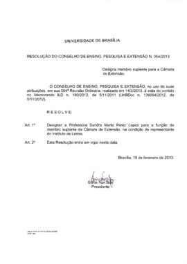 Resolução do Conselho de Ensino, Pesquisa e Extensão nº 0054/2013