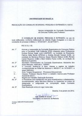 Resolução do Conselho de Ensino, Pesquisa e Extensão nº 0005/2012