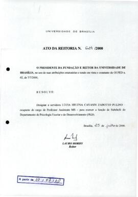 Ato da Reitoria nº 0624/2000