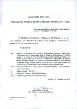 Resolução do Conselho de Ensino, Pesquisa e Extensão nº 0005/2009
