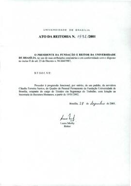 Ato da Reitoria nº 1592/2001