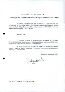 Resolução do Conselho de Ensino, Pesquisa e Extensão nº 0047/2000